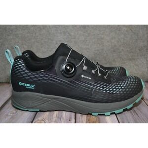 Icebug‎ NewRun W BUGrip GTX Shoes Womens Size 10.5 Black Gore-Tex Spikes Running